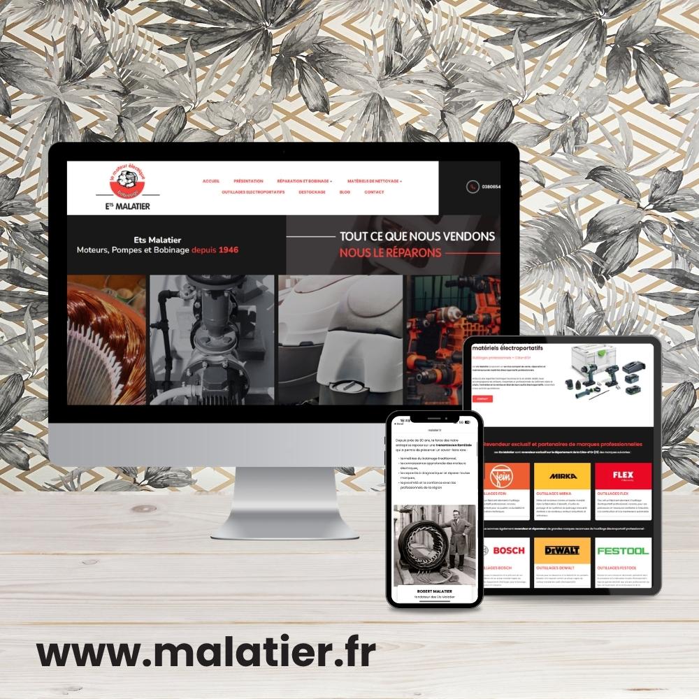 réalisation du site web Ets malatier Longvic